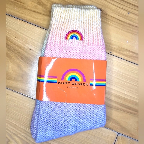 Rainbow Ombre Crochet Slouchy Socks - Picture 2 of 4